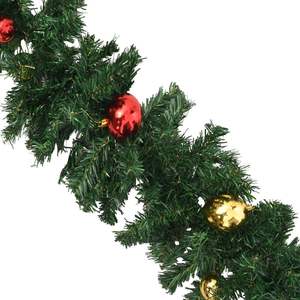 Guirlandes de Noël en PVC vertes de 106,2 pouces avec boules décoratives, ensemble de 4 couronnes festives - Product Image 5