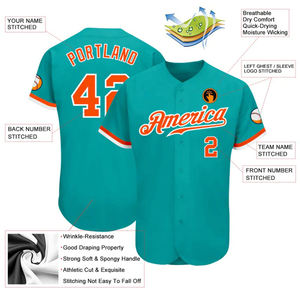 Maillot de baseball unisexe personnalisé 100 % polyester respirant, imprimé, pour équipe sportive, avec logo frontal, séchage rapide - Product Image 4