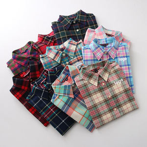 T-shirt personnalisé à manches longues pour homme, imprimé numérique, motif quadrillé rouge et noir, écologique, col rond, impression photo, polyester/coton, délavage à l'acide - Product Image 2