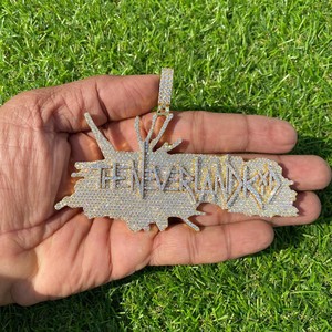 Oferta Especial: Colgante de Plata de Ley 925 con Diamante Moissanita, Letra Personalizada con Incrustaciones de Diamantes, Amuleto Hip Hop Unisex, Joyería Brillante para Fiesta, Regalo - Product Image 3