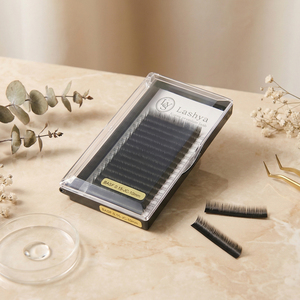 ขนตาปลอม PBT แบบแบน ติดทนนาน งอนสวย ยึดติดดีขึ้น ขายส่งขนตาปลอมแบบเส้นต่อเส้น - Product Image 1