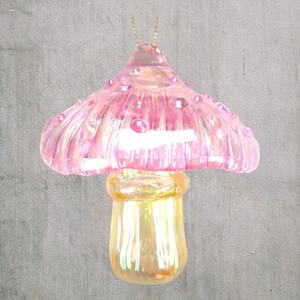 Décoration de Noël et du Nouvel An, champignon 3D en acrylique transparent orange, rouge foncé, rose, bleu, violet, clair, doré, iridescent - Product Image 4