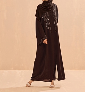Nueva Abaya Tradicional Islámica Negra para Mujer, Estilo Saudí, Primavera 2026, Dubai, Poliéster Transpirable, Largo hasta el Tobillo, Musulmana - Product Image 6