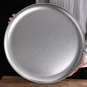 Plateau de service en acier inoxydable, plat à fruits et desserts de luxe vintage en métal, plat peu profond pour la maison, les fêtes et les déjeuners - Product Image 5