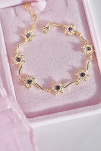 Pulsera con Dije de Sol Celestial, Circonita Cúbica, Plata de Ley, Chapado en Oro de 14K, Joyería Minimalista de Lujo para Aniversario - Product Image 5