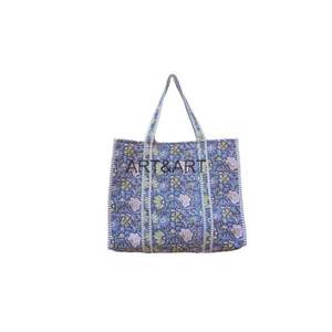 Bolsas de Mano Casuales de Algodón 100% Reciclado con Estampado Floral, Logotipo Personalizado, Tamaño Grande, para Fiestas y Uso Diario, Venta al Por Mayor - Product Image 2