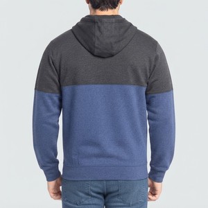 Sweat-shirt à capuche zippé pour homme, coupe classique, décontracté, avec poche, en tissu French Terry bleu-gris, idéal pour l'automne - Product Image 6
