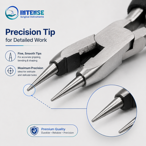 Pince à bec rond professionnel avec embouts de précision, à ressort, poignée ergonomique, outil de pliage de fil pour la fabrication de bijoux - Product Image 5
