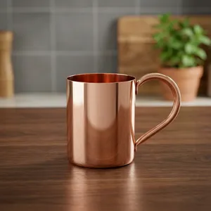 Jarra de Cerveza de Cobre Sólido con Asa de Latón, Recargable, Vaso Moderno para Bar, Hogar, Fiesta, Camping, Regalo - Product Image 1
