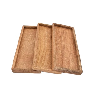 Real Acacia <b>Tea</b> Coffee Snacks Serving <b>Trays</b> & Platter Handmade Wooden <b>Tray</b> 3 Pcs Eco Friendly Dishwasher Safe Custom <b>Trays</b> - Product Image 1