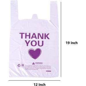 Sacchetti di Plastica Bianchi 12x19 Pollici per Piccole Imprese, Sacchetti a T-Shirt con Manico per Asporto Cibo, Confezione da 150 Pezzi - Product Image 3