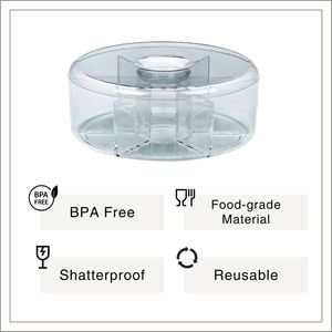 [Holar] Taiwan Made Food Grade Plastic Classic Round Divided <b>Snack</b> <b>Box</b> for Office Home Buffet Hotels - Product Image 2