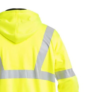 เสื้อฮู้ดนิรภัยสำหรับผู้ชาย ยอดนิยม กันน้ำ กันยับ สะท้อนแสง มาตรฐาน ANSI Class 2 EN ISO 20471 Class 2 พร้อมตัวเลือกโลโก้แบบกำหนดเองได้ - Product Image 6
