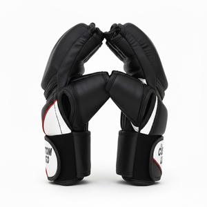 Guantes Profesionales de Piel Negra para MMA, Guantes de Combate con Acolchado Reforzado para Entrenamiento de Artes Marciales y Deportes de Combate - Product Image 3