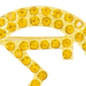 Broche scintillante Sigma Gamma Rho en or avec lettres grecques en strass, badge de revers de sororité, bijou de mode étincelant - Product Image 6