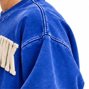 Sweat-shirt décontracté à col rond pour homme, design simple sur le devant pour un look urbain facile, sweat-shirt avec logo imprimé en relief, pull-over - Product Image 6