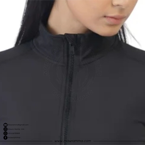 Women's Black Full Zip <b>Yoga</b> <b>Jacket</b> Stand Neck Long Sleeve Breathable Spandex Polyester Sportswear Regular Fit Rhinestone Front - Product Image 4