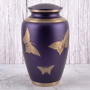 Urna Funeraria de Latón Rosa para Adultos con Superficie Mate y Diseño de Mariposa para Guardar Cenizas Humanas, Urna Conmemorativa Funeraria - Product Image 5