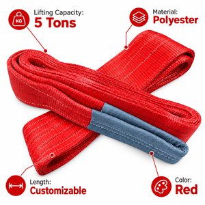 Eslinga Plana de Poliéster para Uso Industrial, 5 Toneladas, Cinta de Alta Resistencia, Fabricante Experimentado, Pedidos al por Mayor Disponibles - Product Image 2