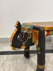 Handmade Wooden Animal <b>Stool</b> Coffee <b>Table</b> Tiger Design Hand Painted Accent <b>Table</b> Decorative Furniture Living Room Use - Product Image 5