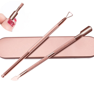 Lot de 12 repousse-cuticules en acier inoxydable or rose, outils de manucure et pédicure, lime à ongles, éliminateur de peaux mortes - Product Image 3