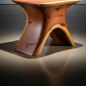 Designer Wooden End <b>Table</b> – Modern Minimalist Solid Wood <b>Stool</b> - Product Image 4