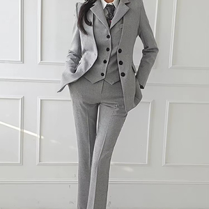 Traje de Oficina Vintage de Alta Calidad para Mujer, Ropa de Trabajo, Pantalones Formales, Blazer, Chaleco y Pantalones, Conjunto de 3 Piezas - Product Image 1