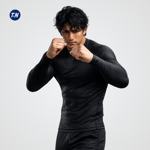 Unisex Adult Ergonomic Anti-Microbial Anti-UV Compression Rashguard Gym Polyester/Spandex 220g <b>Heat</b>-Transfer Printed on <b>Back</b> - Product Image 2