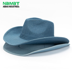 Sombrero Vaquero Clásico de Mezclilla con Ala Ancha, Estilo Occidental, Protección Solar para Exteriores, Gorra Fedora de Playa para Hombres y Mujeres, Uso Casual de Verano - Product Image 1