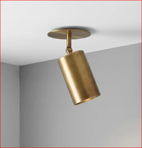 Spot lumineux de plafond pivotant cylindrique en laiton fait main |   Plafonnier directionnel moderne du milieu du siècle - Product Image 3