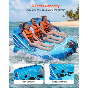 Tubo Gonfiabile Trainabile in PVC per 3 Persone, Capacità 230 kg, per Sport Acquatici e Nautica - Product Image 2
