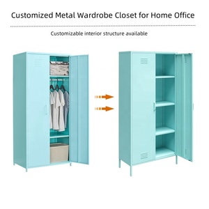 Tủ quần áo kim loại giá rẻ, đựng đồ chơi và quần áo, nội thất phong cách Bắc Âu, tủ sắt cho trẻ em - Product Image 5