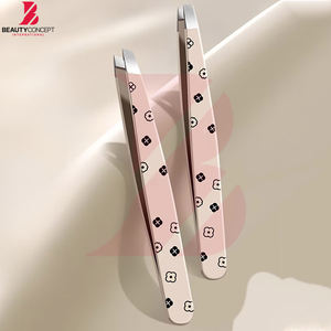 Pinzas ergonómicas de punta inclinada con logotipo personalizado, nuevo producto al por mayor, agarre seguro para una depilación rápida y precisa - Product Image 2