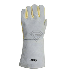 Heavy Duty Split Cowhide Leather Welding <b>Gloves</b> Heat Resistant <b>Long</b> Gauntlet Protective Work <b>Gloves</b> For Industrial Safety Custom - Product Image 4