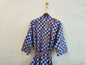 Robe longue kimono en coton taille haute pour femme, imprimé oiseaux, avec cordon de serrage, respirante, séchage rapide, douce, légère, tenue d'intérieur estivale - Product Image 5