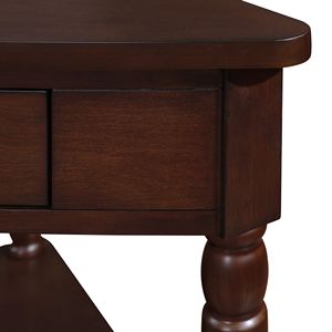 Tavolino Angolare Triangolare in Legno Massello da 33,8 Pollici, Consolle a 3 Ripiani per Soggiorno e Piccoli Spazi - Product Image 6