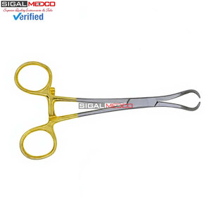 Pinzas de Reducción Ósea de Calidad Premium, 5.5 Pulgadas, Puntas Curvas y Puntiagudas, Bañadas en Oro, Instrumento Quirúrgico Ortopédico Alemán - Product Image 3