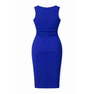 Robe crayon bleue pour femme, élégante, ajustée, parfaite pour le travail, les fêtes ou les conférences, tendance et confortable - Product Image 2