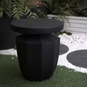 Mesa auxiliar de jardín con acento de terrazo de imitación de 20,3 "H resistente y moderna, mesa auxiliar de Patio resistente para uso en interiores y exteriores, mesa decorativa - Product Image 5