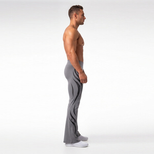 OEM Custom Men Yoga Wear Flare Leggings Low Waist Gym Workout <b>Pants</b> <b>Spandex</b> Polyester Men Street Style Legging Men Flare Tights - Product Image 4
