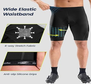 Unisex Breathable 3D <b>Padded</b> <b>Cycling</b> <b>Shorts</b> with Zippered Pockets Spandex/Cotton 220g Fabric - Product Image 4
