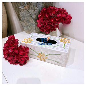 Boîte à mouchoirs en nacre de qualité supérieure, finition coquille, exportation directe d'usine, Vietnam - Product Image 1