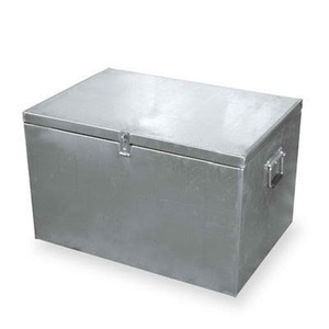 Export <b>Trunk</b> Metal <b>Storage</b> <b>Box</b> With Lid Industrial Design 1 Layer Tools Organizer Hinged Lid Heavy Duty - Product Image 1