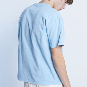 T-shirts pour hommes 100% coton, col rond côtelé de haute qualité, coupe ample, design personnalisé avec logo, épaules tombantes, t-shirt décontracté pour hommes - Product Image 6