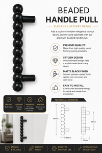 Black Finish Wrought Iron <b>Door</b> <b>Handle</b> & Drawer <b>Pull</b> Modern Design Right Hand Touch Control Easy Installation - Product Image 3
