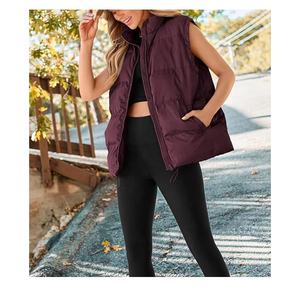 Nouvelle veste oversize pour femmes, automne-hiver, en peluche, chaude, veste unie avec poche, fermeture éclair, sans manches - Product Image 3