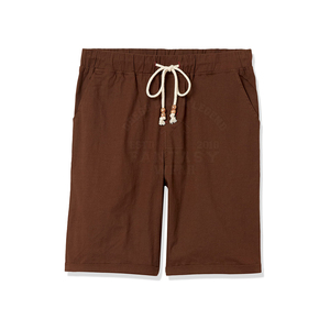 Pantalones Cortos Bermuda de Lona Transpirable para Hombre, Color Marrón, con Estampado de Letras, Cintura con Cordón Ajustable, Corte Medio, Estilo Casual - Product Image 4