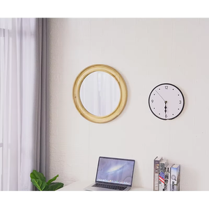 Boarding Customizable MDF Wood Circular Handmade Wall <b>Mirrors</b> Handmade Contemporary <b>Bathroom</b> Decor Direct Factory Sales REHMAN - Product Image 2