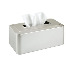 Vente en gros de boîtes à mouchoirs en métal argenté écologiques, modernes et faites à la main, pour la maison, l'hôtel, la salle de bain, décoratives, en promotion - Product Image 1