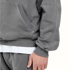 Sudadera con Capucha Extra Grande para Hombre, de Alta Calidad, 100% Algodón, con Logotipo Personalizado en la Parte Delantera, Lavado Ácido, con Tejido de Felpa Francesa Gruesa - Product Image 6